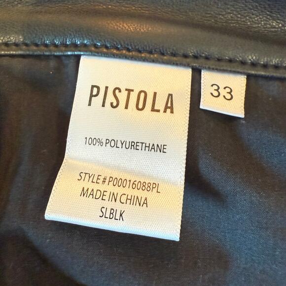 Pistola Faux Leather Pants Black Size 33 Flare Leg High Rise Sleek Edgy - Picture 2 of 9